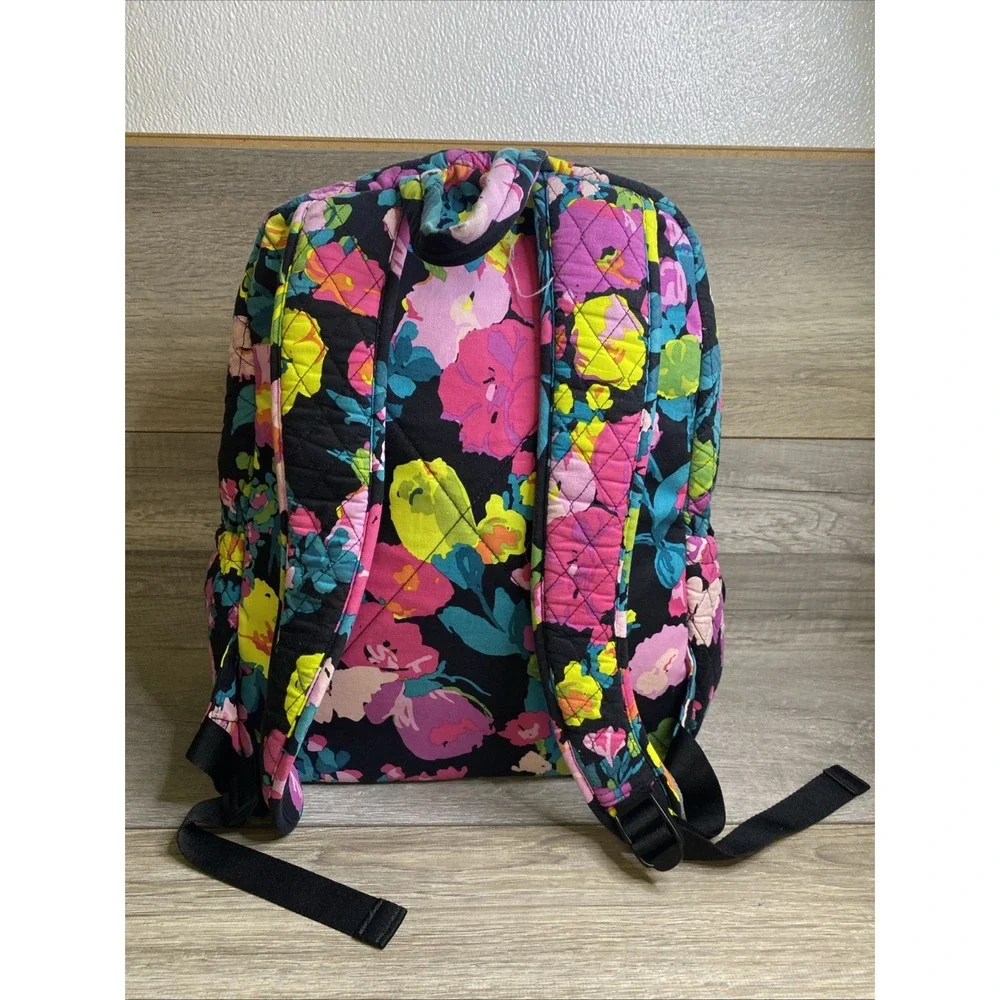 Vera Bradley Large Essential Backpack Hilo Meadow Floral Quilted Travel School